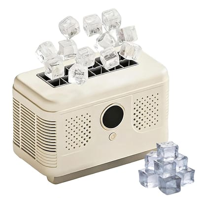 Draagbare ijsmachine - Compacte ijsmaker - Dranken koelen - Stille energiezuinige werking - 12 blokjes per keer - Wit