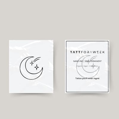 Tijdelijke tattoo maan en vallende ster | Neptattoo volwassenen | Tijdelijke tattoo voor volwassenen | Temporary tattoo | Plaktattoos voor volwassenen | Neptattoos | Probeer zorgeloos een tattoo | tattforaweek