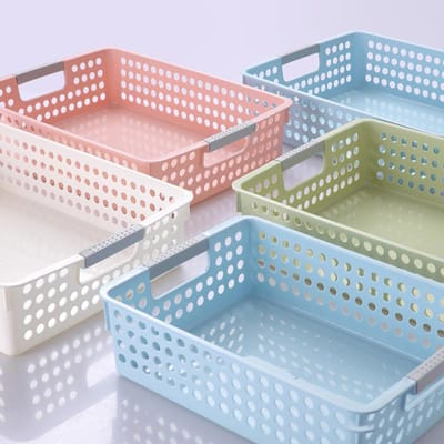 Opvouwbare plastic doos Cosmetische en cosmetische opbergmand Tafelstandaard Thuisgebruik Kleding en voedselopslagmand Opbergdoos wit