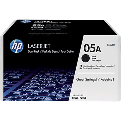 HP 05A (CE505D) - Originele Laserjet Tonercartridge - Zwart - 2 Pack