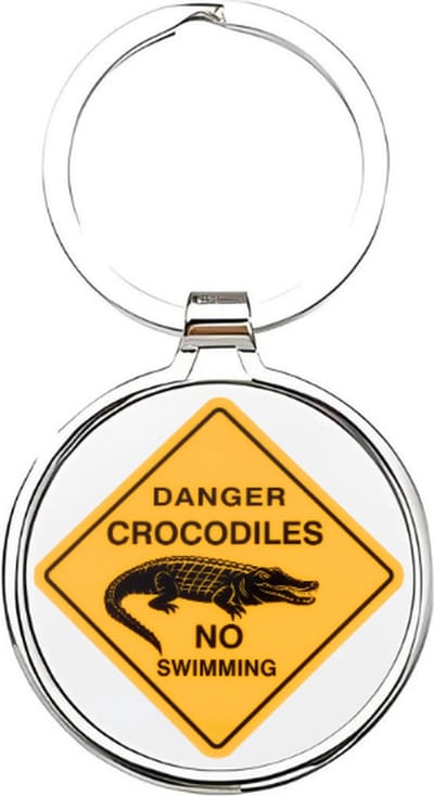 Akyol - Krokodil Sleutelhanger - krokodil - dierenliefhebbers - Krokodil - croc - dierentuindieren - kaaiman - danger - crocodile - reptiel - aligator - gavialen - krokodilachtigen dieren - dierentuin - safari - 4 x 7,5 CM