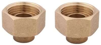 Schlösser Armaturen JS Watermeterkoppelingsset, met plombinrichting, Soldeeraansluiting 15mm x Binnendraad 3/4'', messing-blank, Verpakkingseenheid 2 stuk, 0022451500001