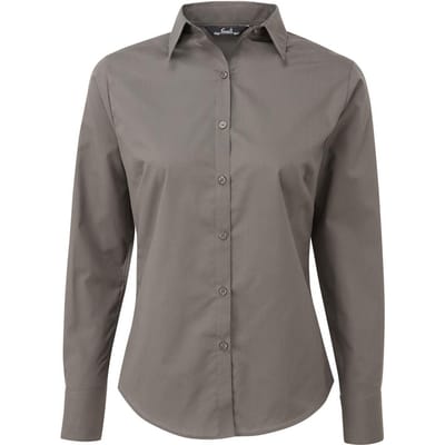 Premier Dames/Dames Shirt Met Lange Mouwen (Donkergrijs)