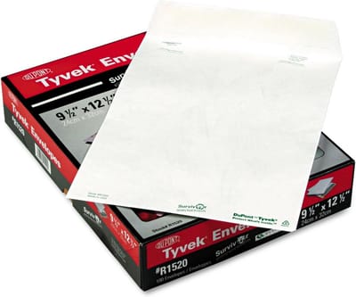 Tyvek® verzendzakken 9,5 x 12,5 inch, wit, 100 stuks per doos