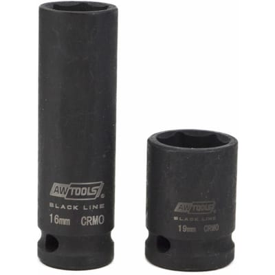 Awtools Black Line - Dopsleutelset - 20-delig - CrMo Staal - 1/2" Aansluiting