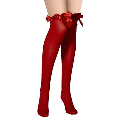 Apollo - Dames Fantasy panty stay up - Rood - One Size - Panty - Stay up kousen dames - Pantys - Stay up panty - Panty's