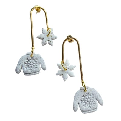 2 Love it Kerst Winter - Oorbellen - Stainless steel - Polymeerklei