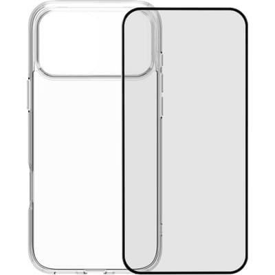 BlueBuilt Protective Back Cover iPhone 17 Pro Max Transparant + BlueBuilt iPhone 17 Pro Max Screenprotector Glas