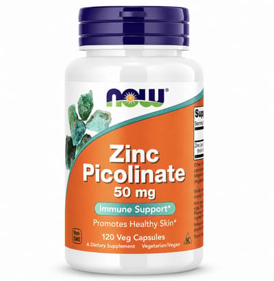 NOW Foods Zinc Picolinate 50 mg – 120 Veg Capsules – Hoog Gedoseerd Zink Supplement voor Immuunsysteem & Antioxidant Ondersteuning