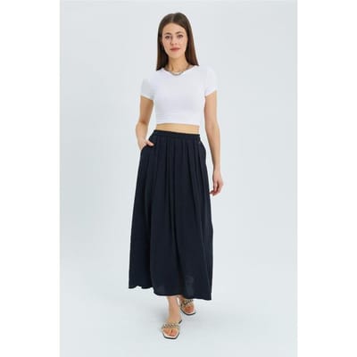 Hoge Taille Lange Rok met Zakken