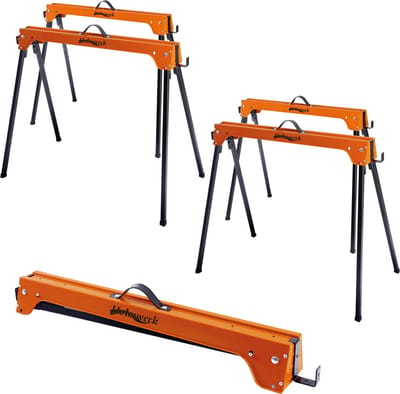 4x Arbeitsbock, Gerüstbock, Klappbock, bis 500 kg, Klappbarer Metallbock mit Griff