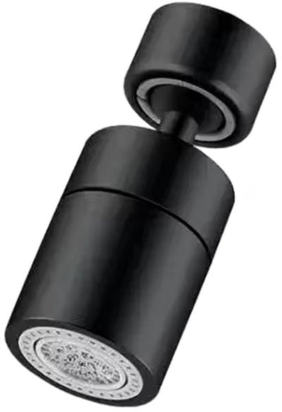 Keukenkraan Sproeikop Filter Verstelbaar 360° – Rotary Splashback Tap Nozzle Bubbler – Zwart – Lang – Aanrecht Kraan Beluchter Waterbesparend Anti-Spat Mondstuk voor Keuken, Badkamer en Wastafel