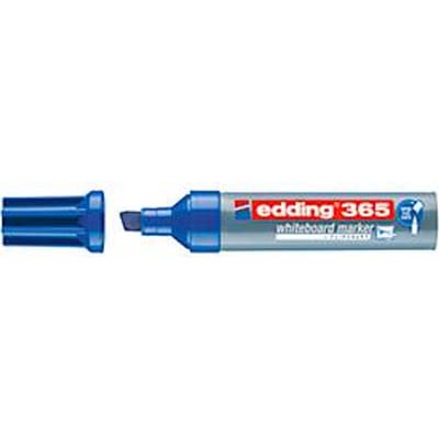 Whiteboard marker Edding 365, schrijfkleur blauw, spievormige punt, lijndikte 2-7 mm, droog wisbaar, met dop, navulbaar, 10 st.