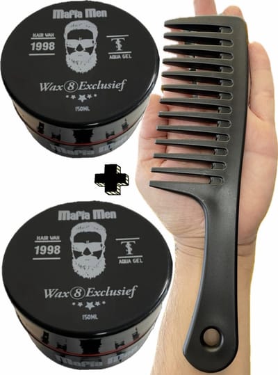 2 Wax + Gratis Kam pack! Mafia Men Haarwax Exclusief 8 (300 ml)