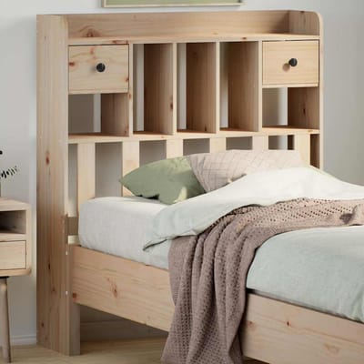 vidaXL - Hoofdbord - met - opbergruimte - 100 - cm - massief - grenenhout