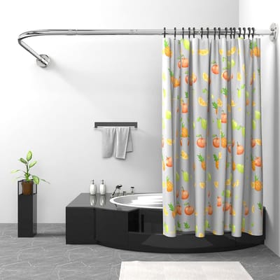 Famanu - L-vormige douchegordijnstang zwart, uitschuifbaar 80-100 × 80-100 cm, roestvrij staal, zonder boren