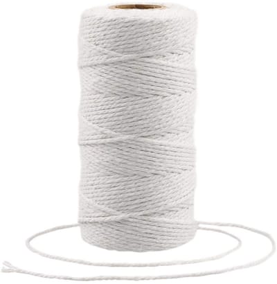 Dailygoods- Katoenen Touwtje 100 m - Bakkers Touw - Ambachtelijke Draad - DIY Kunstambachten - Duurzaam - 2 mm Diameter