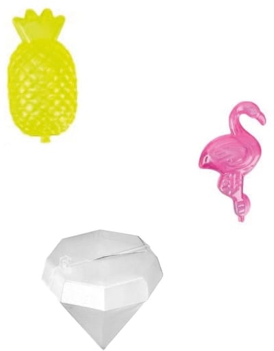 IJsblokjes – 15 Stuks – Herbruikbaar - Tropisch Design – Diamant, Ananas en Flamingo