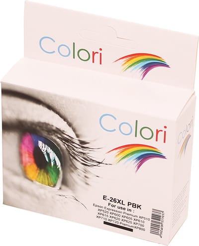 Colori huismerk inkt cartridge geschikt voor Epson 26XL Foto Zwart voor Expression Premium XP-510 XP-520 XP-600