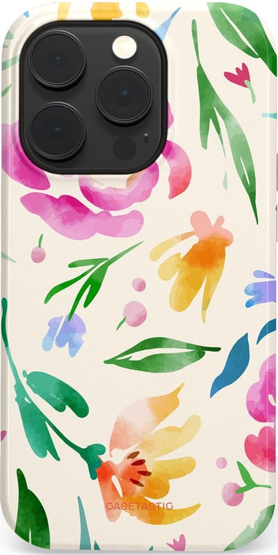 Casetastic Hoesje Geschikt voor Apple iPhone 14 Pro Magsafe - Stijlvolle Beschermende Duo-layer Case - Floral Flow
