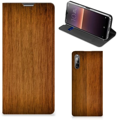 Sony Xperia L4 Book Wallet Case Donker Hout