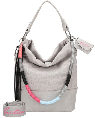 Fritzi aus Preußen Schoudertas Olga Limited Leo Rainbow Sky Hobo Bag Leo Soft Stone Grijs