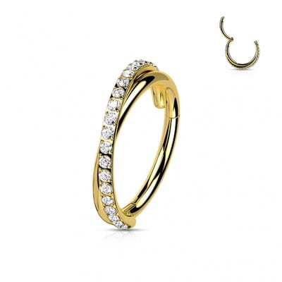 Piercing PVD High Quality clicker crossed 1.2x8 - goud - LMPiercings