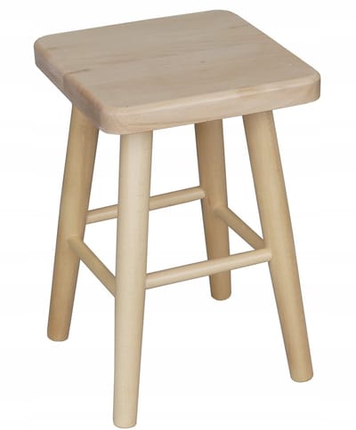 Massieve Houten Keukentabouret - Beukenhout, 45cm Hoog