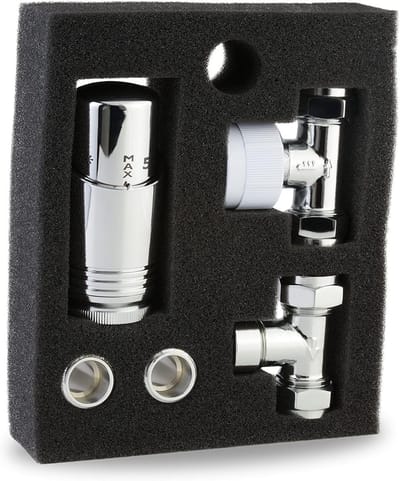 Thermostatische Radiatorventielen - TRV Ventiel Set - Energie Besparen - Dubbel Pack Inclusief - 20mm Tails - Chroom