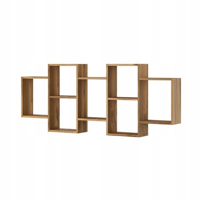 Bratex Trio 001 - Boekenkast & Wandplank - 161 cm breed - Wotan Eiken - 7 Vakken - Staand of Hangend