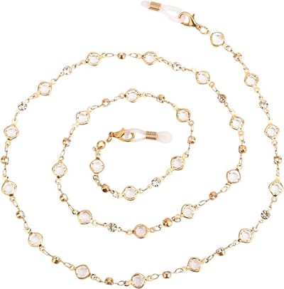 Brillenkoord Dames - 2 Stuks - Luxe Brillenketting voor Zonnebril - Modieuze Eyewear Strap - 70 cm - Verfijnde Kwaliteit - Goudkleurig