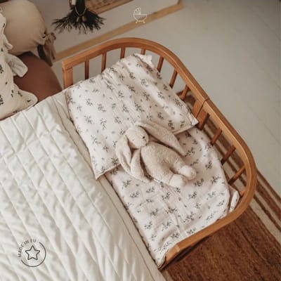 Japandi meegroeibed 7-1 - Walnoot - Waldin - co-sleeper ledikant peuterbed in één