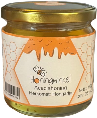 Acaciahoning 450g Hongarije Honingwinkel (vloeibaar)
