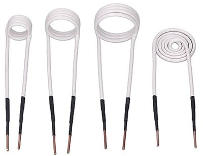 Dailygoods- Inductieverwarmingspoelen 4-delig - Messing - Hittebestendig tot 1200°C - Gereedschapskist - Draagbaar - Diverse diameters - Inductiespoelen