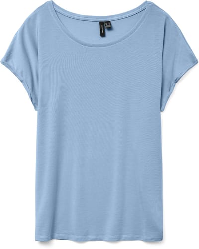 Vero Moda T-shirt Vmava Plain Ss Top Ga Jrs Noos 10284468 Airy Blue Dames Maat - XS