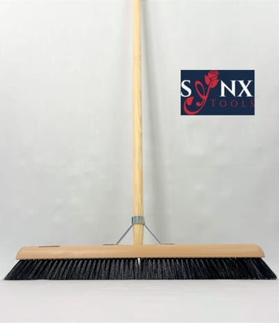 Synx Tools Binnenbezem Zaalveger 60 cm - Paardenhaar / Kamerveger - Zachte bezem 60 cm - Bezemsteel - Veger schoonmaken - Bezems Binnen - Bezem zacht met Steel 160 cm