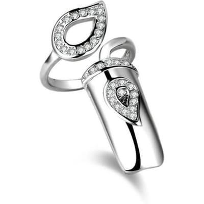 Bague à ongles créative à la mode avec breloque en cristal pour femme, anneau de protection pour ongles en strass, bijoux de fête gray