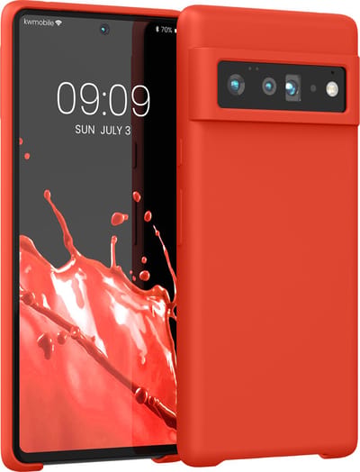 kwmobile telefoonhoesje geschikt voor Google Pixel 6 Pro - Hoesje met siliconen coating - Smartphone case in mandarijn oranje