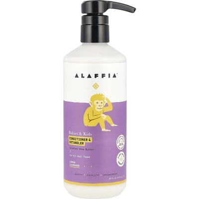 Alaffia, Baby & Kids Conditioner & Detangler, Lemon Lavender, 16 fl oz (473 ml) pink