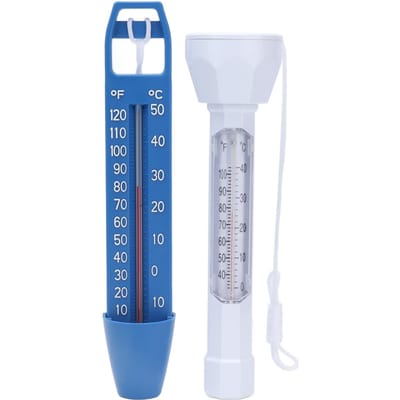 Ensemble de thermomètre de piscine flottant multi-unités, thermomètre à eau étanche et durable avec cordon white