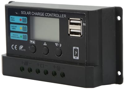 Zonnepaneel Controller - Laadregelaar - Energiebeheer - Industriële Chip - 10A - Zwart