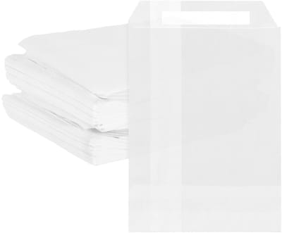 Dailygoods- Papieren Zakken 200 Stuks - Klein 13,5 x 9 cm - Bruin/Transparant - Boterbroodzakken - Opbergzakken voor Zaden - Decoratieve Verpakking - Verpakkingszakjes
