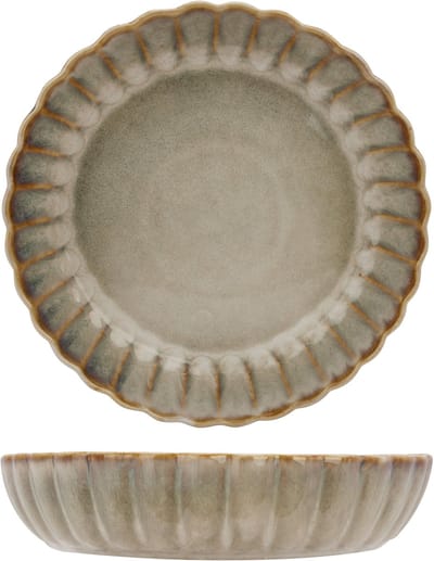 Cosy & Trendy Diepe Borden Astera Pearl Beige - 4 Stuks Ø 22 cm - Aardewerk - Vaatwasser-, Magnetron- en Ovenbestendig