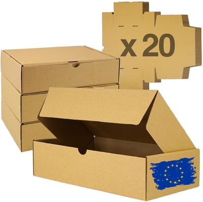 Dailygoods- Verzenddozen 20 stuks - Kartonnen Dozen - Geschenkdozen - Verzendverpakkingen - 17 x 16,5 x 6 cm - Gerecycled Materiaal