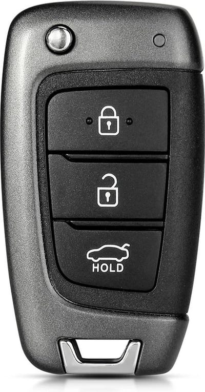 XEOD Klap Autosleutelbehuizing - sleutelbehuizing auto - sleutel - Autosleutel 3 Knops / Geschikt voor: Hyundai I30 , Elantra GT & Accent