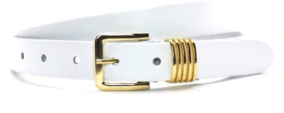 Riem dames wit met gouden gesp - witte riem gesp goud - damesriem 100% leder - Riemmaat 85 - Totale lengte 100 cm