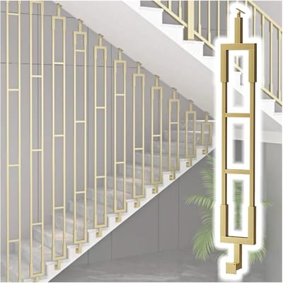 Verstelbare Trappalen - L-vormige Baluster - Trap Veiligheid - 180 Graden Verstelbaar - Hoogte 61cm - Goud