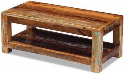 Salontafel Oud Hout - Bijzettafel Uniek - Woonkamer Decoratie - Volledig Handgemaakt - 90 x 45 x 35 cm - Bruin