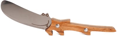 Smeermes Ricky Krokodil - RVS en Olijfhout - 17 cm