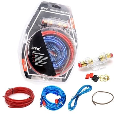 Eindversterker Kabelset - Auto Audio Draad - Auto Geluid Verbeteren - Incl. Zekeringsset - 4.5m Lengte - Zwart